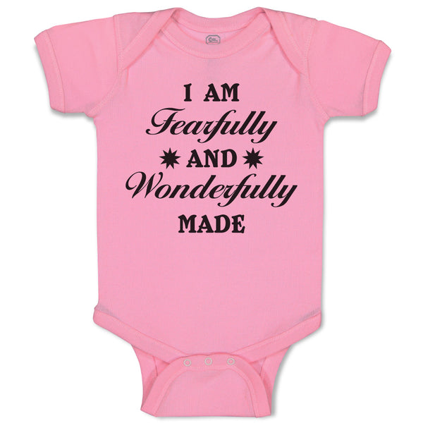 Baby Clothes I Am Fearfully and Wonderfully Made Christian Bible Words Cotton