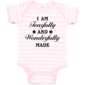 Baby Clothes I Am Fearfully and Wonderfully Made Christian Bible Words Cotton