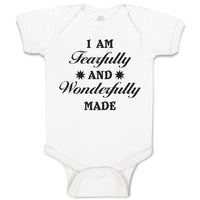 Baby Clothes I Am Fearfully and Wonderfully Made Christian Bible Words Cotton