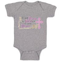 Baby Clothes I Will Praise The Lord with My Whole Heart Religious Cross Cotton