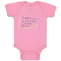 Baby Clothes I Will Praise The Lord with My Whole Heart Religious Cross Cotton