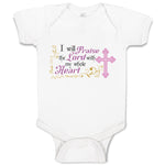 Baby Clothes I Will Praise The Lord with My Whole Heart Religious Cross Cotton