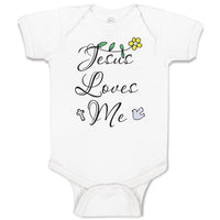 Baby Clothes Jesus Loves Me Christian Jesus Baby Bodysuits Boy & Girl Cotton