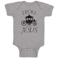 Baby Clothes I Roll with Jesus Christian Jesus God Baby Bodysuits Cotton