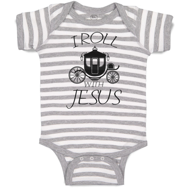 Baby Clothes I Roll with Jesus Christian Jesus God Baby Bodysuits Cotton