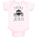 Baby Clothes I Roll with Jesus Christian Jesus God Baby Bodysuits Cotton