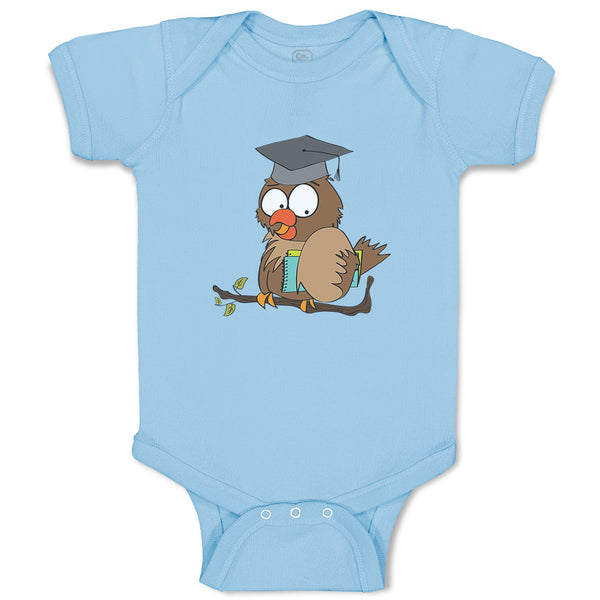 Baby Clothes Owl in Graduation Hat with Books Holidays and Occasions Birthday