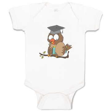 Baby Clothes Owl in Graduation Hat with Books Holidays and Occasions Birthday