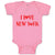 Baby Clothes I Love New York Valentines Love Baby Bodysuits Boy & Girl Cotton