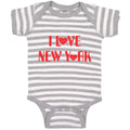 Baby Clothes I Love New York Valentines Love Baby Bodysuits Boy & Girl Cotton