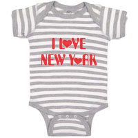 Baby Clothes I Love New York Valentines Love Baby Bodysuits Boy & Girl Cotton
