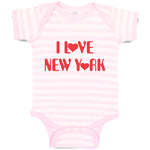 Baby Clothes I Love New York Valentines Love Baby Bodysuits Boy & Girl Cotton