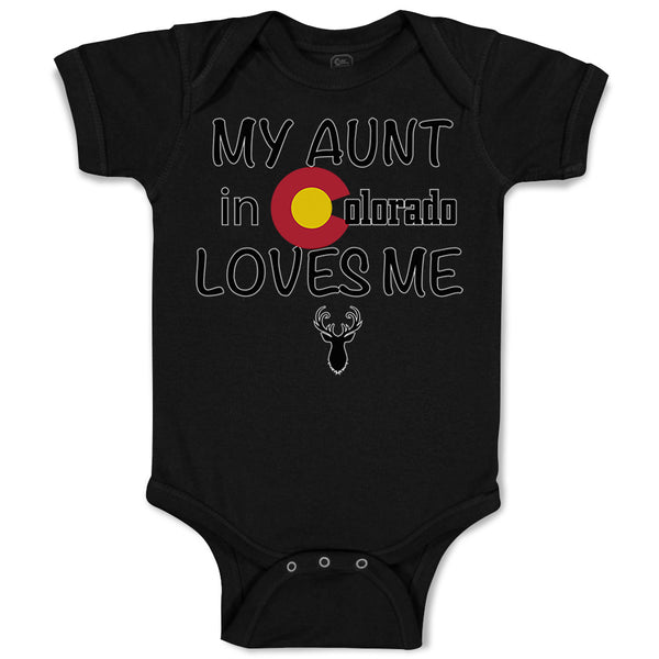 Baby Clothes My Aunt in Colorado Loves Me Valentines Love Baby Bodysuits Cotton