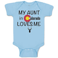 Baby Clothes My Aunt in Colorado Loves Me Valentines Love Baby Bodysuits Cotton