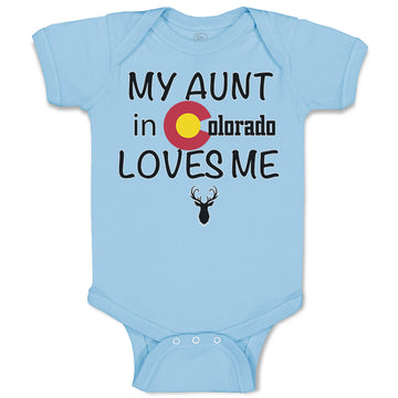 Baby Clothes My Aunt in Colorado Loves Me Valentines Love Baby Bodysuits Cotton