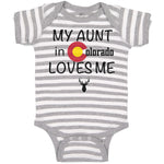 Baby Clothes My Aunt in Colorado Loves Me Valentines Love Baby Bodysuits Cotton