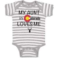 Baby Clothes My Aunt in Colorado Loves Me Valentines Love Baby Bodysuits Cotton