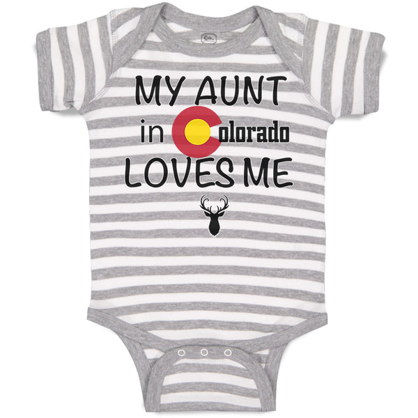 Baby Clothes My Aunt in Colorado Loves Me Valentines Love Baby Bodysuits Cotton