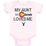 Baby Clothes My Aunt in Colorado Loves Me Valentines Love Baby Bodysuits Cotton