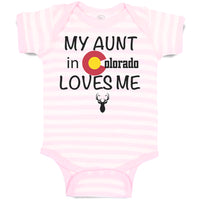 Baby Clothes My Aunt in Colorado Loves Me Valentines Love Baby Bodysuits Cotton