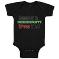 Baby Clothes Somebody in Cincinnati Loves Me! Baby Bodysuits Boy & Girl Cotton
