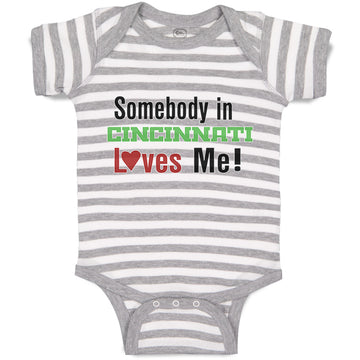 Baby Clothes Somebody in Cincinnati Loves Me! Baby Bodysuits Boy & Girl Cotton