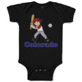 Baby Clothes Colorado Boy Playing Baseball Sport Bat and Ball Baby Bodysuits