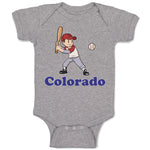 Baby Clothes Colorado Boy Playing Baseball Sport Bat and Ball Baby Bodysuits