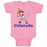 Baby Clothes Colorado Boy Playing Baseball Sport Bat and Ball Baby Bodysuits