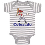 Baby Clothes Colorado Boy Playing Baseball Sport Bat and Ball Baby Bodysuits