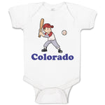 Baby Clothes Colorado Boy Playing Baseball Sport Bat and Ball Baby Bodysuits