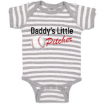 Baby Clothes Daddy's Little Picther Sport Baseball Baby Bodysuits Cotton