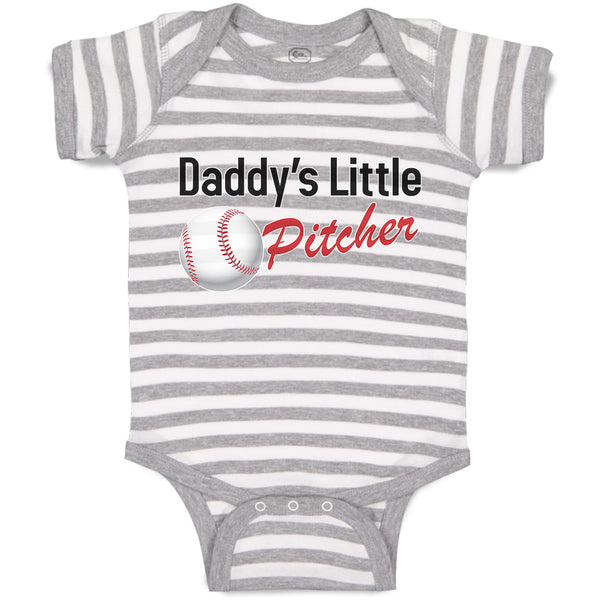 Baby Clothes Daddy's Little Picther Sport Baseball Baby Bodysuits Cotton