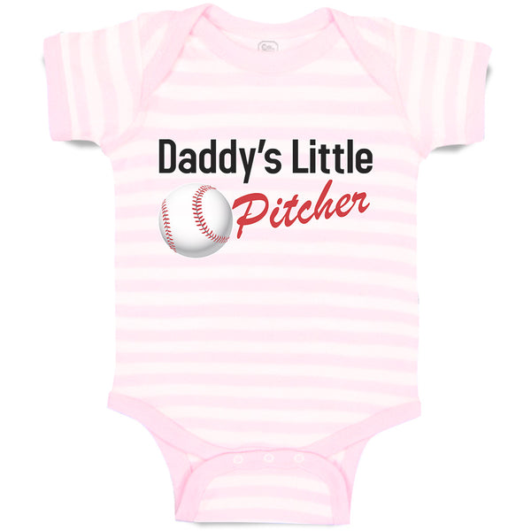 Baby Clothes Daddy's Little Picther Sport Baseball Baby Bodysuits Cotton