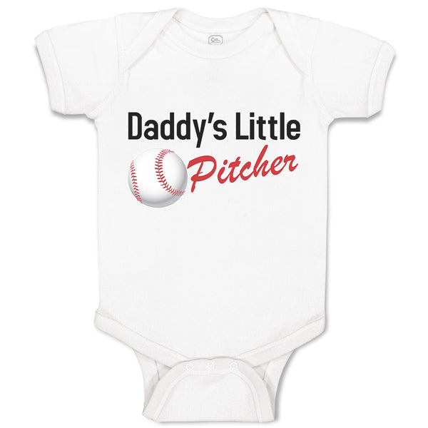 Baby Clothes Daddy's Little Picther Sport Baseball Baby Bodysuits Cotton