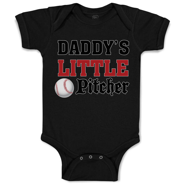 Baby Clothes Daddy's Little Picther Sport Baseball Baby Bodysuits Cotton