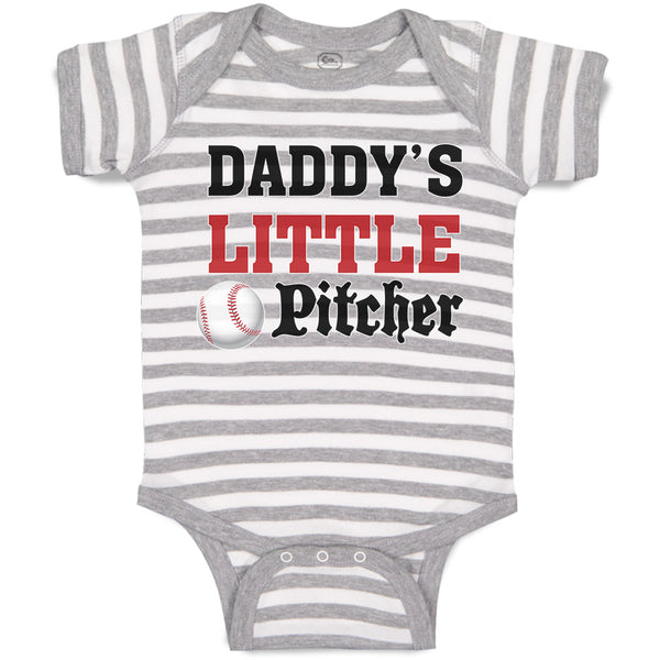 Baby Clothes Daddy's Little Picther Sport Baseball Baby Bodysuits Cotton