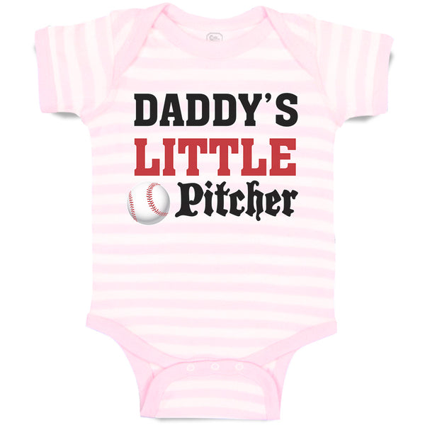 Baby Clothes Daddy's Little Picther Sport Baseball Baby Bodysuits Cotton