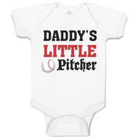 Baby Clothes Daddy's Little Picther Sport Baseball Baby Bodysuits Cotton