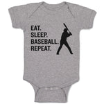 Eat. Sleep. Baseball. Repeat.Sport Man Hitting