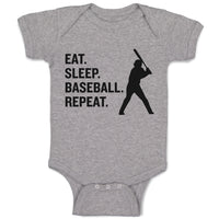 Eat. Sleep. Baseball. Repeat.Sport Man Hitting