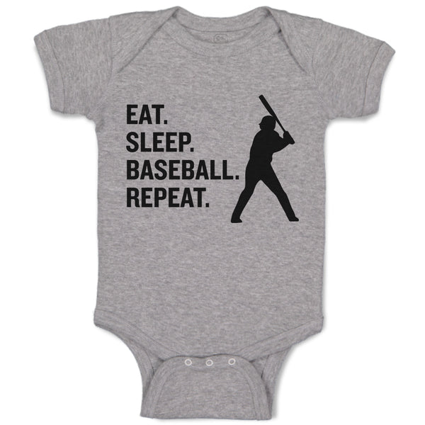 Eat. Sleep. Baseball. Repeat.Sport Man Hitting
