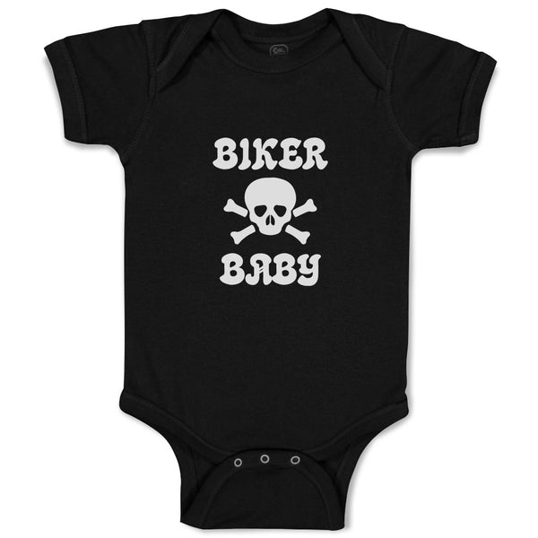 Baby Clothes Biker Baby Crossbone Skull in Silhouette Baby Bodysuits Cotton