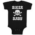 Baby Clothes Biker Baby Crossbone Skull in Silhouette Baby Bodysuits Cotton