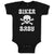 Biker Baby Crossbone Skull in Silhouette