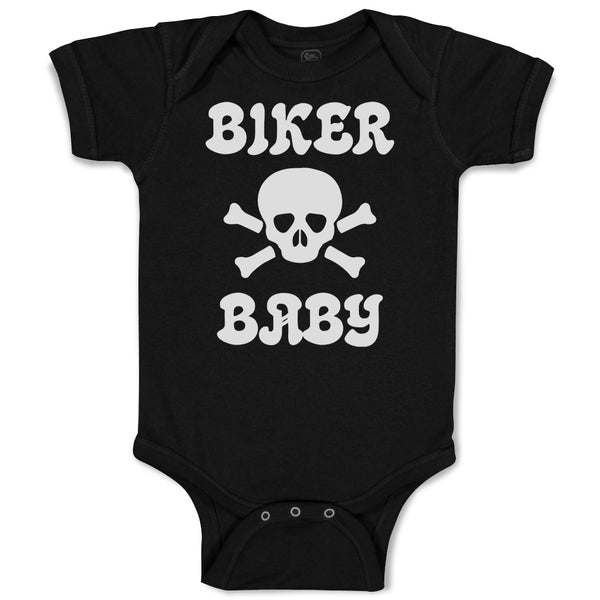 Biker Baby Crossbone Skull in Silhouette