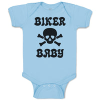 Baby Clothes Biker Baby Crossbone Skull in Silhouette Baby Bodysuits Cotton