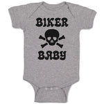 Baby Clothes Biker Baby Crossbone Skull in Silhouette Baby Bodysuits Cotton