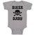 Baby Clothes Biker Baby Crossbone Skull in Silhouette Baby Bodysuits Cotton