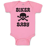 Baby Clothes Biker Baby Crossbone Skull in Silhouette Baby Bodysuits Cotton